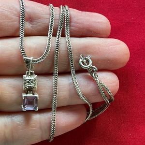 Silver necklace with silver pendant